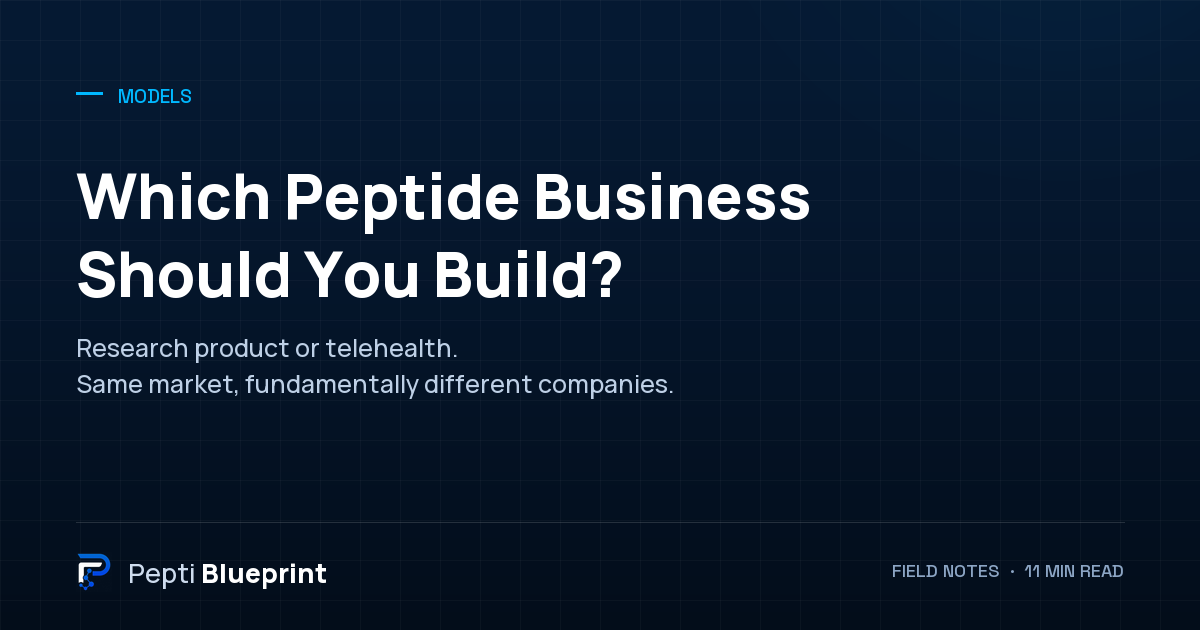 Research peptide ecommerce versus peptide telehealth: two different business models.